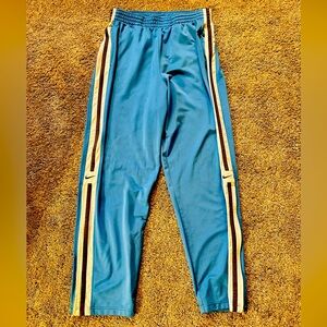Nike Blue Track Sweatpants with White & Brown Side Stripes